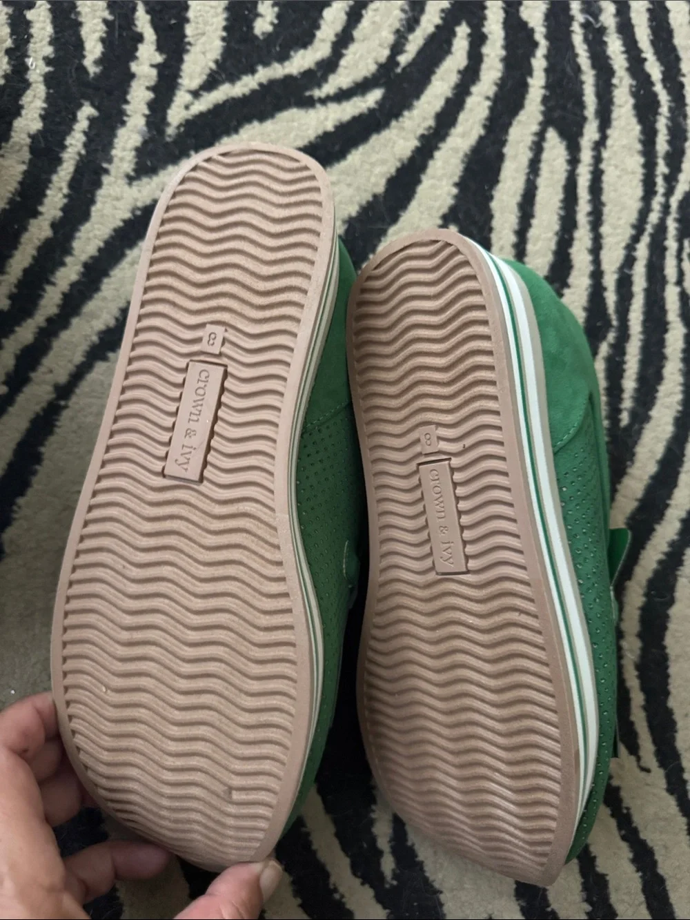 Green Platform Fringe Loafer Sneakers NWT